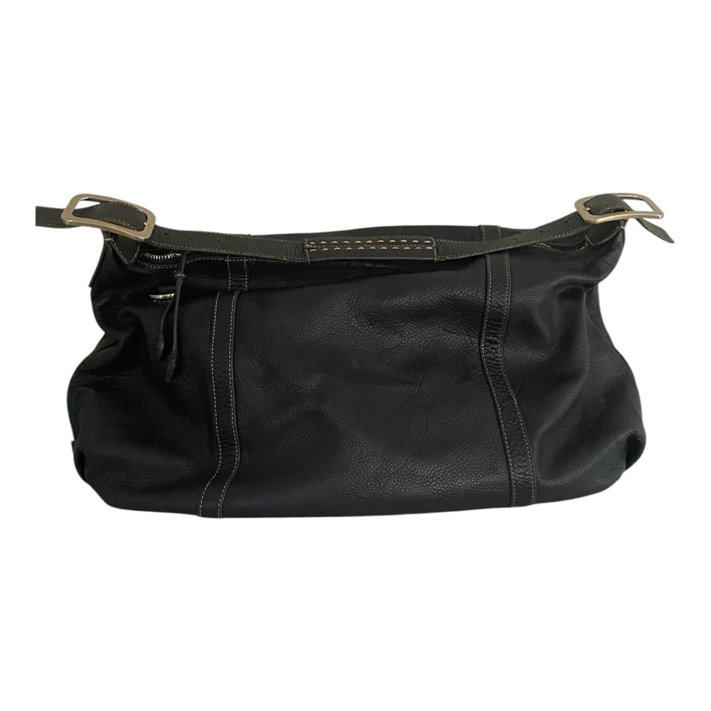 Cole Haan Bag Blue Stitching Details Top Zipper Closure Single Strap